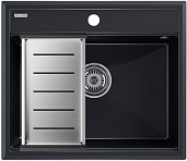 Мойка для кухни Paulmark Stepia-60 PM115951-BLM черный металлик в комплекте с коландером