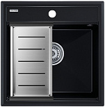 Мойка для кухни Paulmark Stepia-50 PM115051-BLM черный металлик в комплекте с коландером