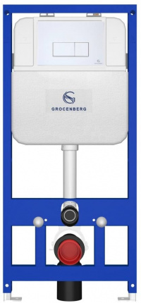 Инсталляция для унитаза с кнопкой для смыва Grocenberg GS3050-KP3070W белый