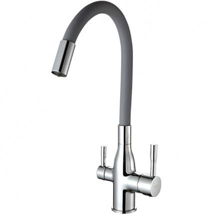 Смеситель с подключением фильтра Frap F4396 серый/хром