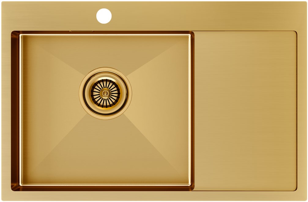 Мойка для кухни Paulmark Kroner 78F PM217851-BGL чаша слева, брашированное золото