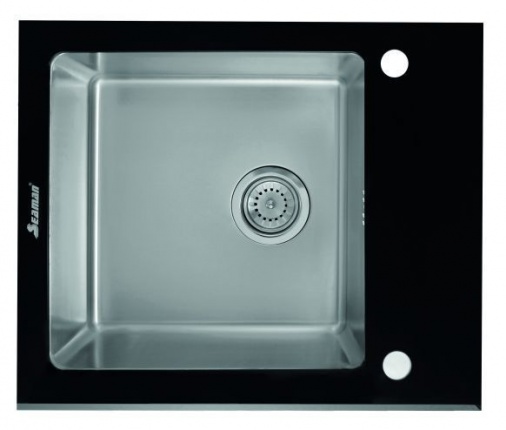 Мойка для кухни Seaman Eco Glass SMG-610B Black, вентиль-автомат
