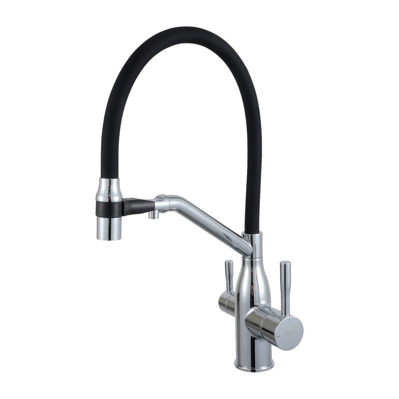 Смеситель для кухни с гибким изливом Frap F4397 хром