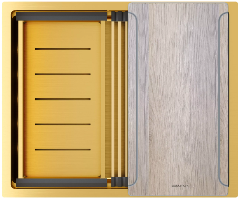 Мойка для кухни Paulmark NEXT-MULTI SINK 54 UNI, артикул PM785445-BG брашированное золото