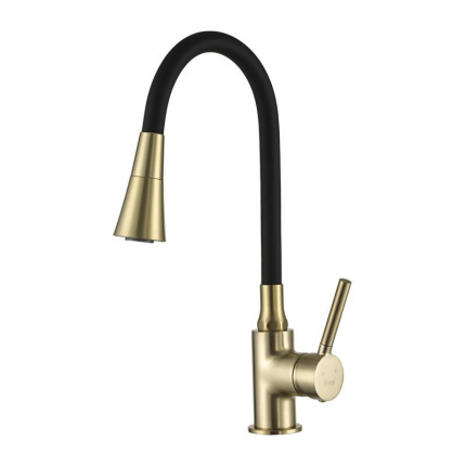 Смеситель для кухни с гибким изливом Frap F4044-3 золотой сатин
