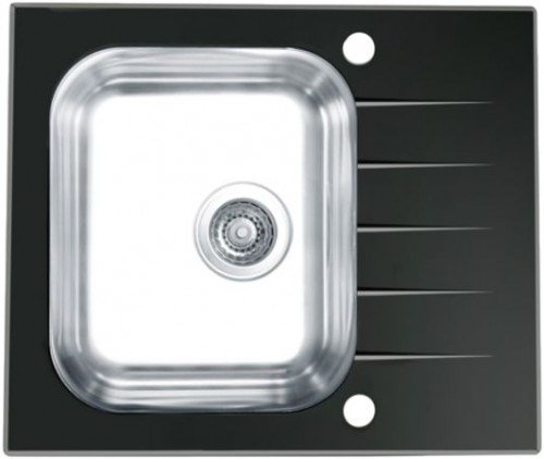 Мойка для кухни Alveus Vitro 10 черное стекло, клапан-автомат