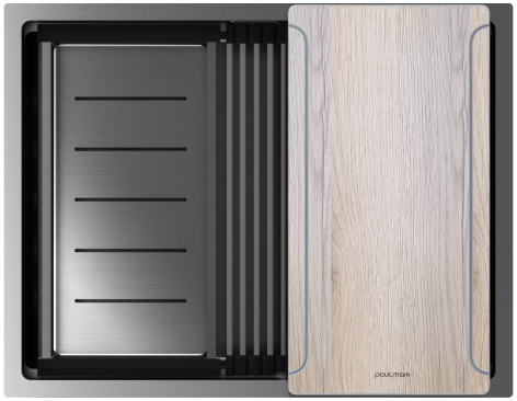 Мойка для кухни Paulmark NEXT-MULTI SINK 58-L UNI PM785845-L-GM вороненая сталь