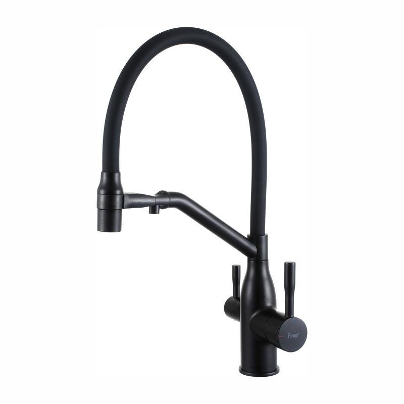 Смеситель для кухни с гибким изливом Frap F4397-6 черный