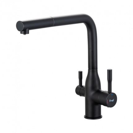 Смеситель для кухни с выдвижным изливом Frap F4396-36 черный