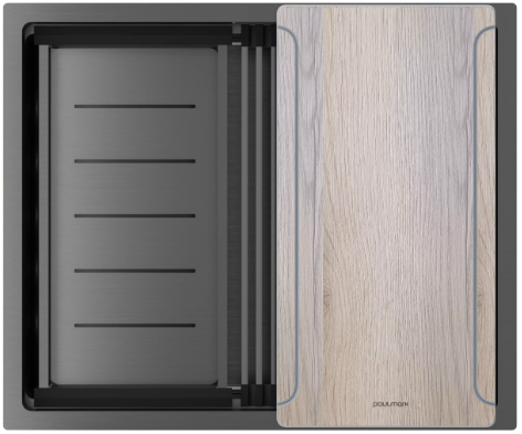 Мойка для кухни Paulmark нержавеющая сталь NEXT-MULTI SINK 54 UNI, артикул PM785445-GM вороненая сталь