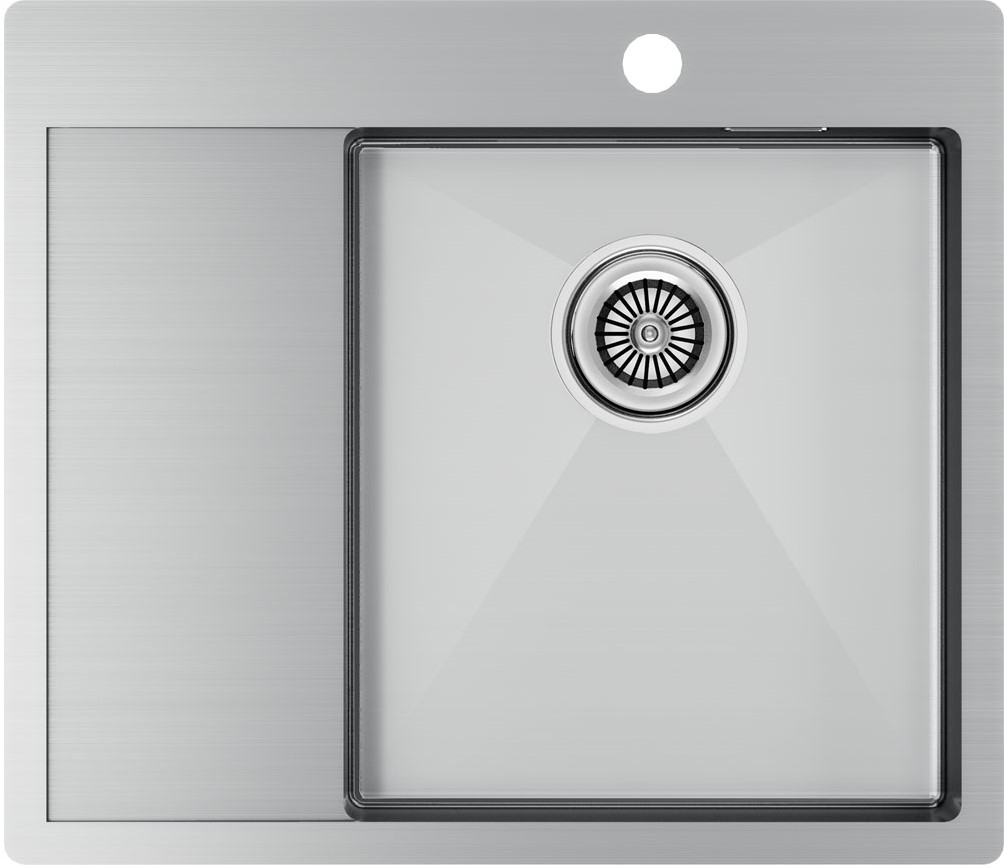 Мойка для кухни Paulmark Kroner 59F PM225951-BSR чаша справа, нерж. сталь
