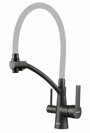 Смеситель для кухни Savol S-L1805H-04 черный/серый