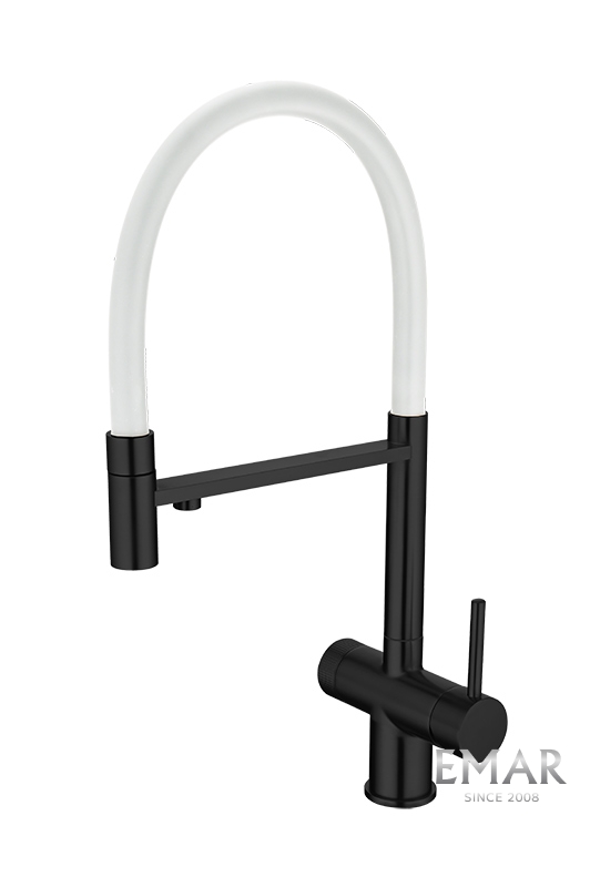 Смеситель для кухни Emar ЕС - 7024WHT Black