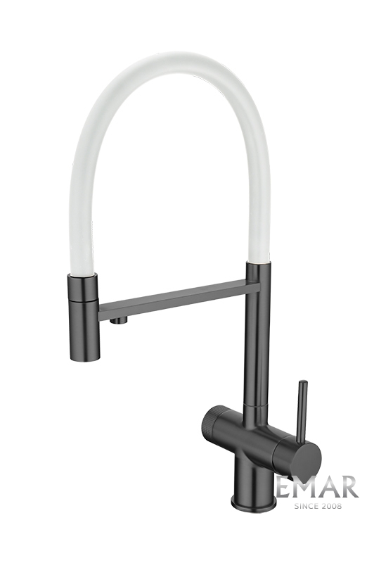 Смеситель для кухни Emar ЕС - 7024WHT PVD Dark