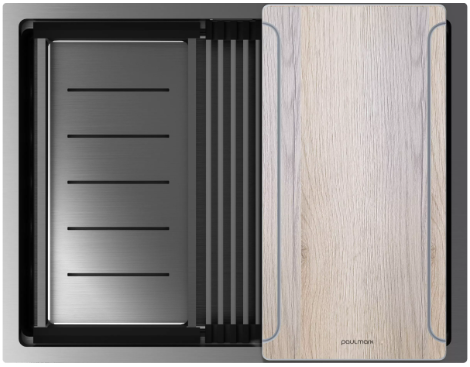 Мойка для кухни Paulmark NEXT-MULTI SINK 58 UNI PM785845-GM  вороненая сталь