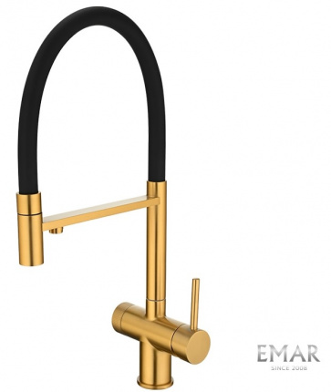 Смеситель для кухни Emar ЕС - 7024 PVD Golden