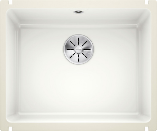 Мойка Blanco Subline 500-U керамика, глянцевый белый, отводная арматура InFino®