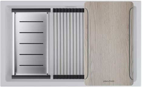 Мойка для кухни Paulmark IT-GRANIT LUMI-MULTI SINK 74 UNI, артикул LU-MULTI 74-GRM серый металлик