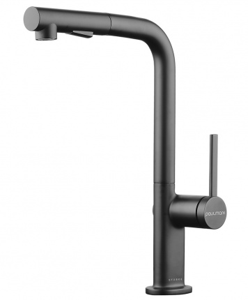Смеситель для кухни Paulmark Neo Ne214419-GM вороненая сталь
