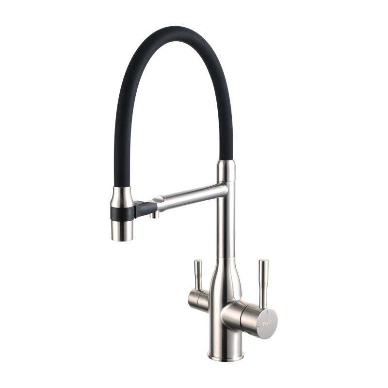 Смеситель для кухни с гибким изливом Frap F4398-5 сатин