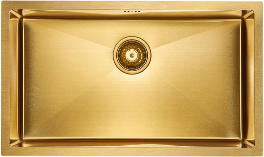 Мойка для кухни Paulmark Valde PM217444-BG, брашированное золото, PVD