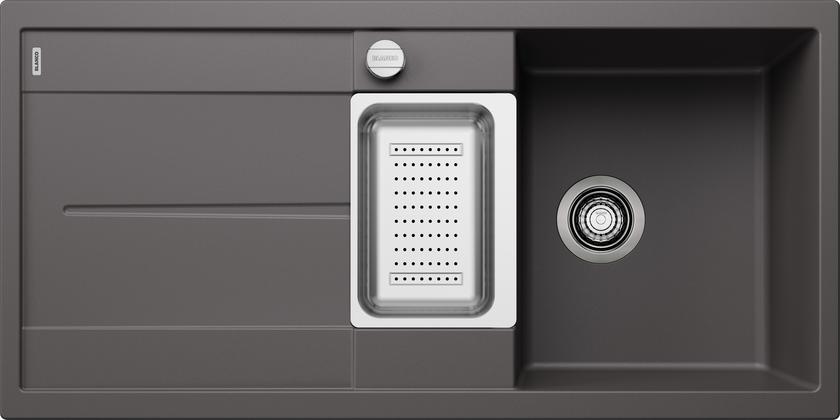 Мойка для кухни Blanco Metra 6 S тёмная скала, клапан-автомат