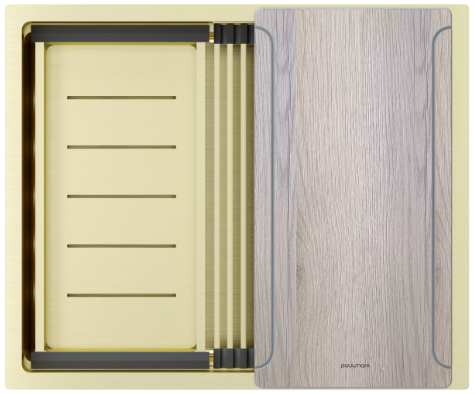 Мойка для кухни Paulmark нержавеющая сталь NEXT-MULTI SINK 54 UNI, артикул PM785445-LG светлое золото