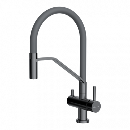 Смеситель для кухни 3-в-1 Omoikiri Akeno GM вороненая сталь