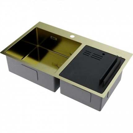 Мойка для кухни Omoikiri Akisame 86-2 Side LG светлое золото