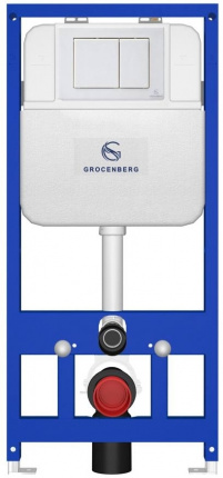 Инсталляция для унитаза с кнопкой для смыва Grocenberg GS3050-KP3080W белый