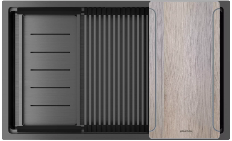 Мойка для кухни Paulmark NEXT-MULTI SINK 74-L UNI PM787445-L-GM вороненая сталь