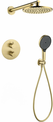 Душевая система скрытого монтажа Grocenberg GB5093MG Матовое золото с Термостатом