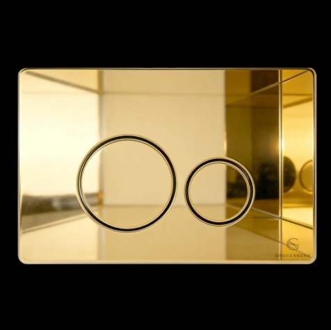 Кнопка смыва для унитаза (металл) GROCENBERG KM3090GO золото