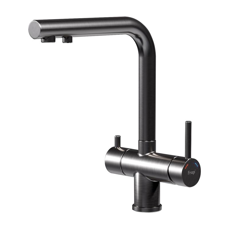Смеситель для кухни Frap FX43752-21 GM вороненная сталь