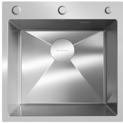  Мойка для кухни Ulgran STEEL 500x500 брашированная сталь