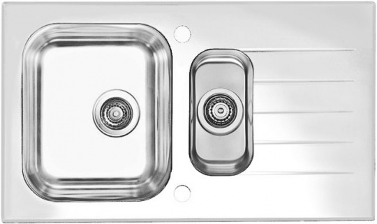 Мойка для кухни Alveus Glassix 20 белый 860X500, клапан-автомат