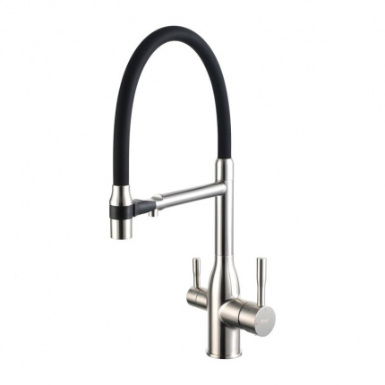 Смеситель для кухни с гибким изливом Frap F4398-5 сатин