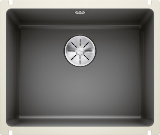 Мойка Blanco Subline 500-U керамика, базальт, отводная арматура InFino®
