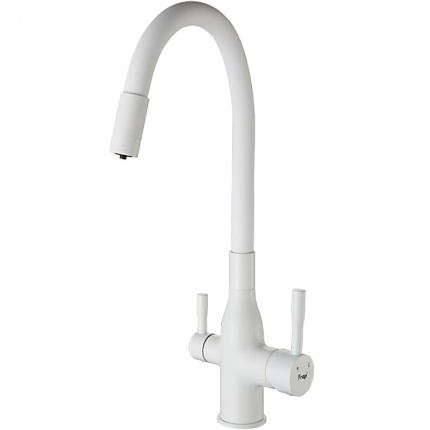 Смеситель для кухни с гибким изливом Frap F4396-8 белый