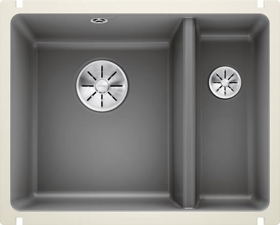Мойка Blanco Subline 350/150-U керамика, базальт, отводная арматура InFino®