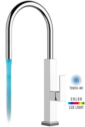 Смеситель сенсорный с подсветкой Remer Kitchen Touch-Me Color QKTR 73