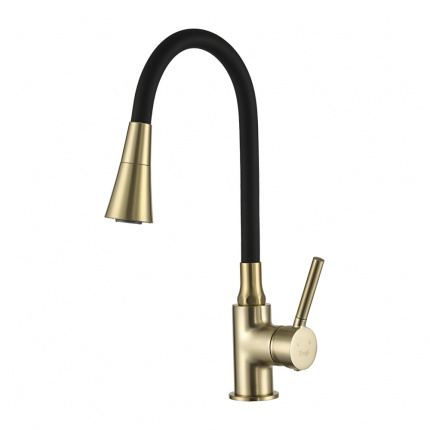 Смеситель для кухни с гибким изливом Frap F4044-3 золотой сатин