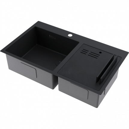 Мойка для кухни Omoikiri Akisame 86-2 Side GB графит