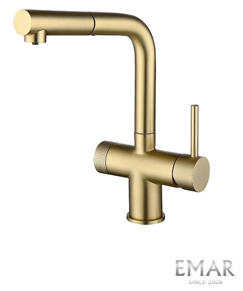 Смеситель для кухни Emar ЕС - 7026 Matt Gold