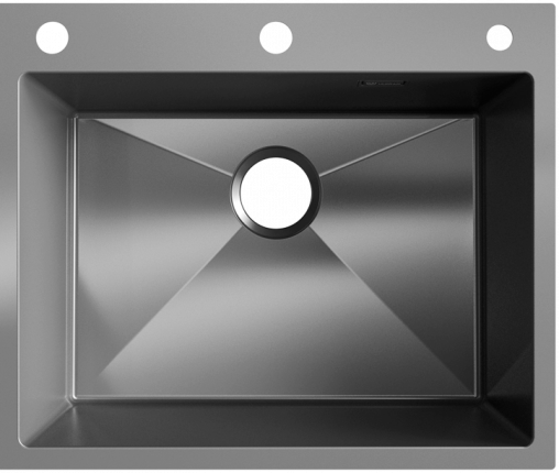 Мойка для кухни Ulgran STEEL 600 x 500 черная брашированная сталь