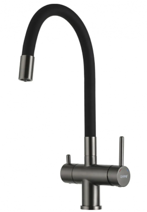 Смеситель для кухни с гибким изливом Gappo G4398-39 оружейная сталь