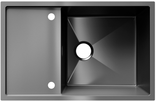 Мойка для кухни Ulgran STEEL 780x500 реверсивная, черная брашированная сталь