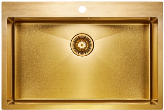 Мойка для кухни Paulmark Vast PM217551-BG, брашированное золото, PVD