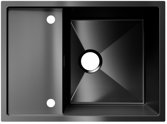 Мойка для кухни Ulgran STEEL 680x500 реверсивная, вороненая сталь