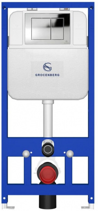 Инсталляция для унитаза с кнопкой для смыва Grocenberg GS3050-KP3080CR хром